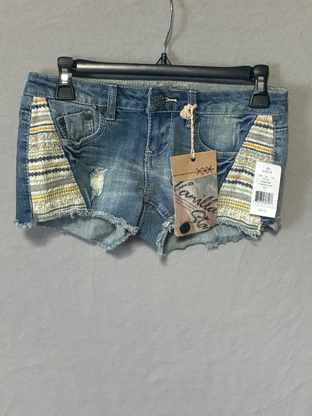Juniors Vanilla Star Jeans Kylie Distressed Shorts Size 3 NWT Y2K Boho Festival